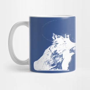 Three Women in Profile Minimalized default Cobalt background Mug